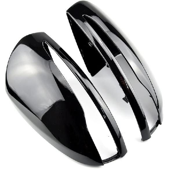 2Pcs LHD Car Side Rearview Mirror Caps Cover for Benz C E GLC Class W205 X253 W213 W222 2016- ABS Car Accessories (Glossy Black)