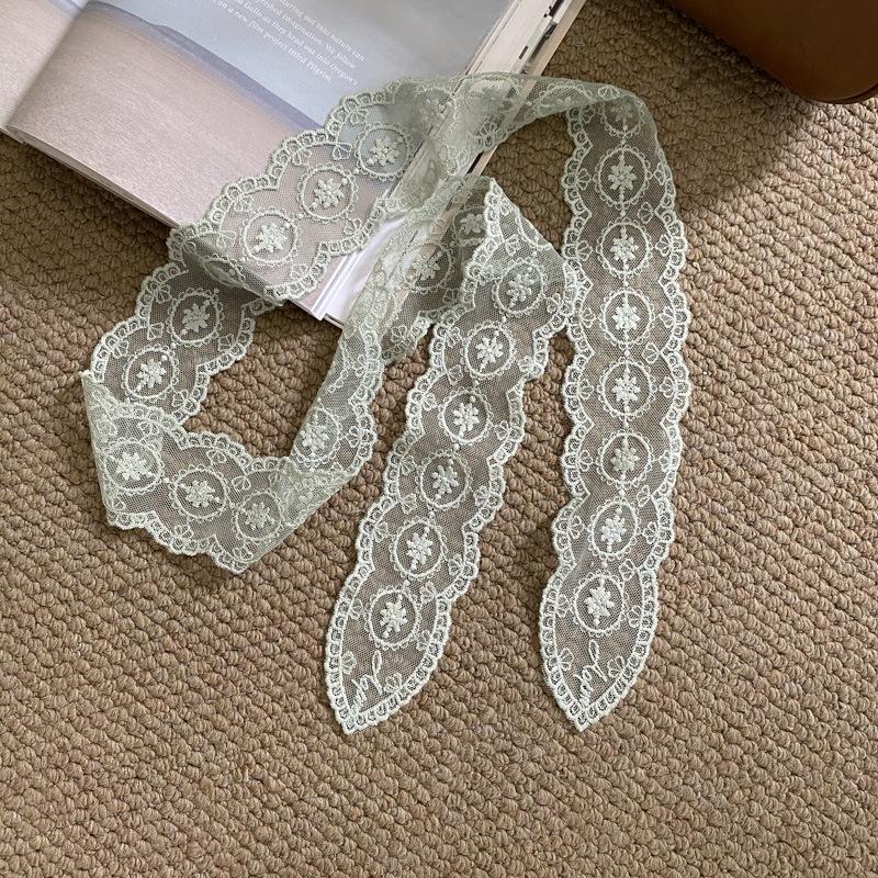 Korean temperament retro lace belt headband long ribbon decorative scarf ins small silk scarf necklace silk scarf women