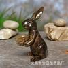 Resin Outdoor Garden Antique Rabbit Pot Statue Ornament Animal Art Decorative Ornament