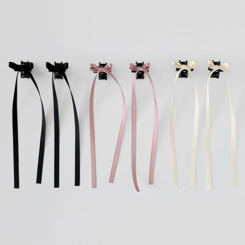 FANTASTIC PLANET [2SET] mini tail ribbon hair pin (3colors)