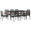 VidaXL Ensemble à Manger de Jardin avec Coussins 9 pcs, Table et Chaise de Terrasse, Meubles de Patio, Mobilier d'Extérieur, 3213602