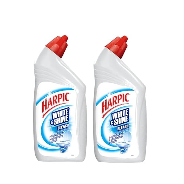 

Harpic 500 ml (Pack of 2) - Bleach, White and Shine Disinfectant Toilet Cleaner Liquid