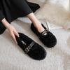Women's Plush Warm Shoes Korean Style Pump Loafers Party and Work Wear Ladies' Casual Flats Mary Jane Boat Shoes 2026 New