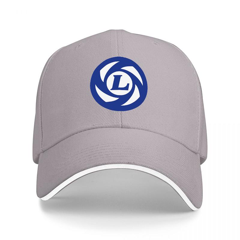 L Logo Baseball Cap Black with Blue and White Embroidered Design Adjustable Fit for Adults Casual Streetwear Style Hat