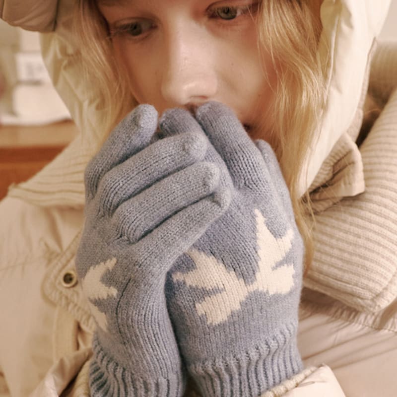 ALLINCOMPLETE Ribbon Wool Gloves (10 Colors)