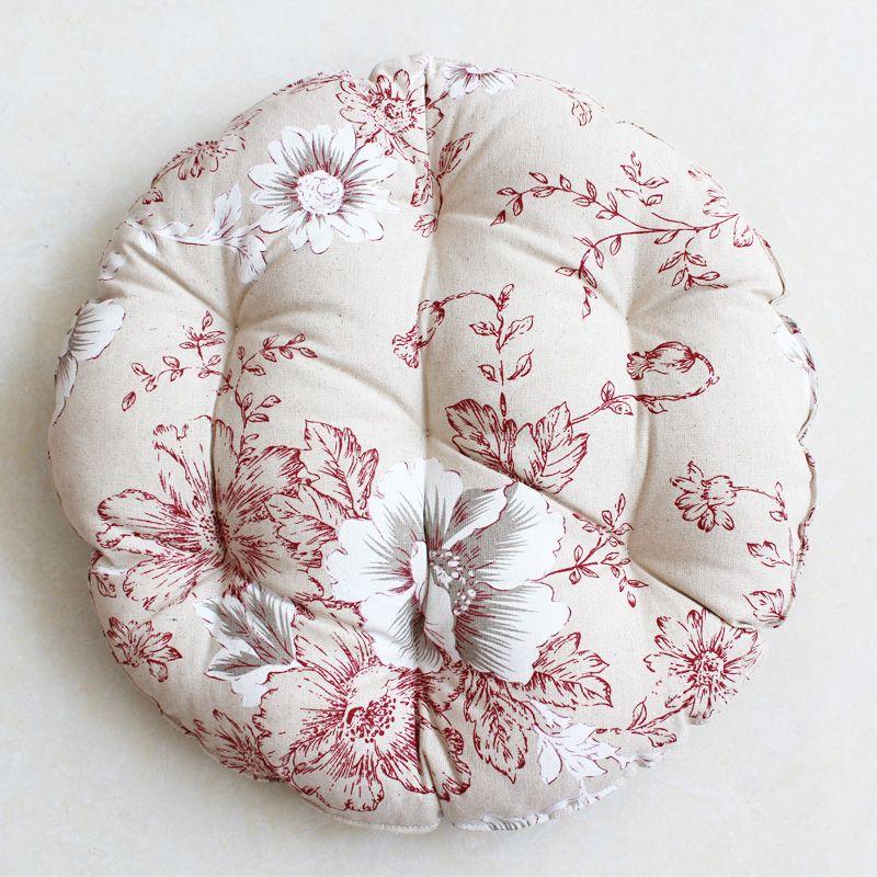 

Подушка для окна круглая Стул для студента из болиголова Коленопреклоненная ткань Red flower and leaf Diameter 40