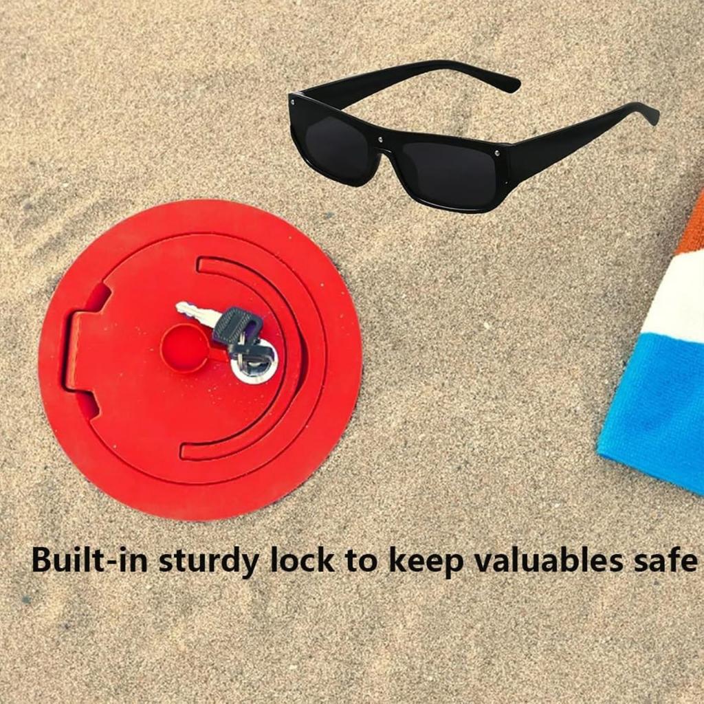 Beach Sandbox, Beach Safety Storage Box, And Sandproof Spiral Design, Can Store Mobile Phones, Wallets, Sunglasses, Suitable For Swimming, Traveling