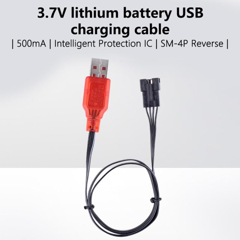 SM4P USB Charging Cable SM4P Charger LED Indicators For 7.4V LithiumBattery RCModel Vehicles Boats Remote Controlled Toy