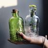 2020 Retro Vase Carved Cork Bottle Glass Bottle Tabletop Vase Aromatherapy Bottle Home Decoration