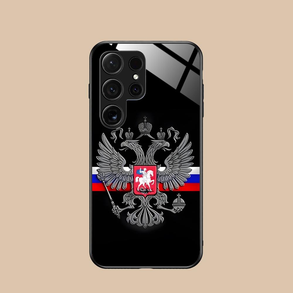 Russia Flag Mobile Cell Phone Case for Samsung Galaxy S26 S25 S24 S23 S22 S21 S20 Note20 Plus FE Ultra Glass Colorful Cover