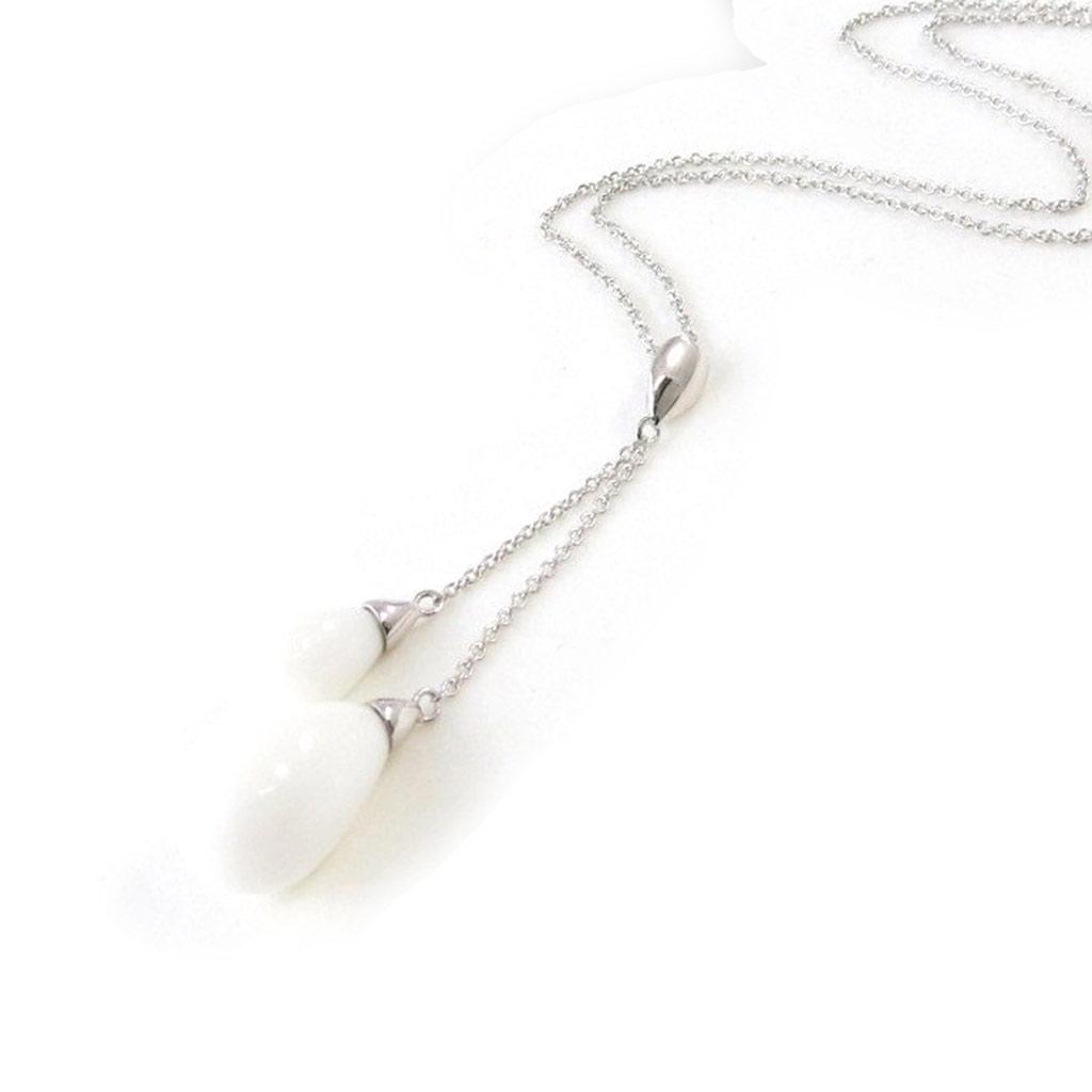 Les Trésors De Lily [I9894] - White 'Eva' Silver Necklace