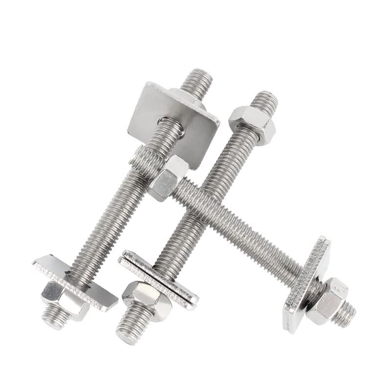 Guwanji GWJ-21 304 Stainless Steel Threaded Rod & Nut Set with Square Washers