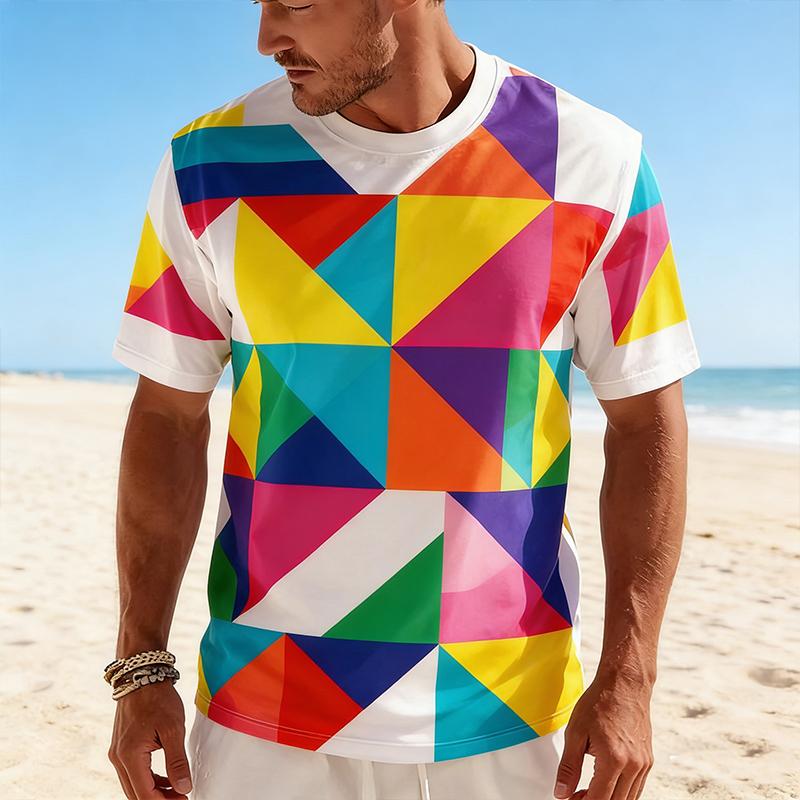 

Casual Printed Men s T-Shirt Summer Outdoor Versatile Men Top Fashion Breathable Men Short Sleeved New Simple Men s Clothing M