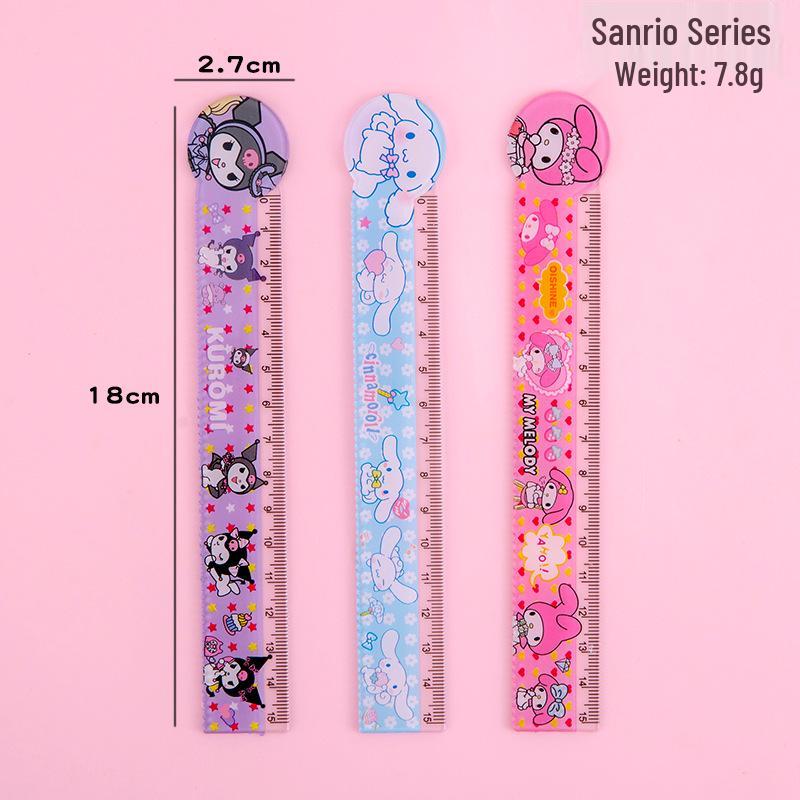 15cm Transparent Cartoon Ruler with Wavy Edge - Cute Plastic Drawing Scale for Students