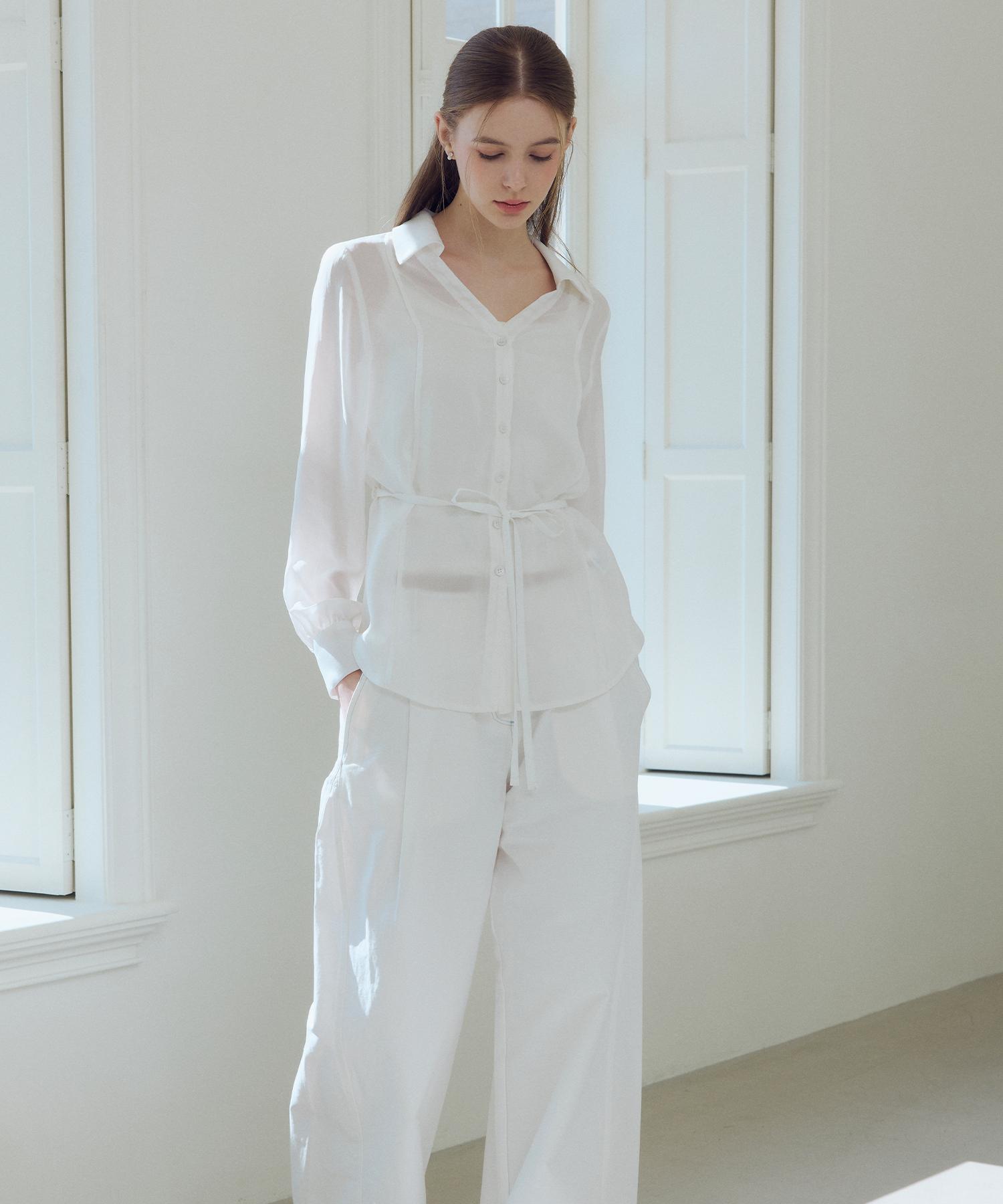 Itove Seoul Cupro Pintuck Blouse White White/M