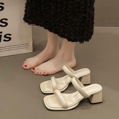 With Skirts, Slippers, Women's Summer Outer Wear Fashion, New Beautiful High Heels, One-word Drag