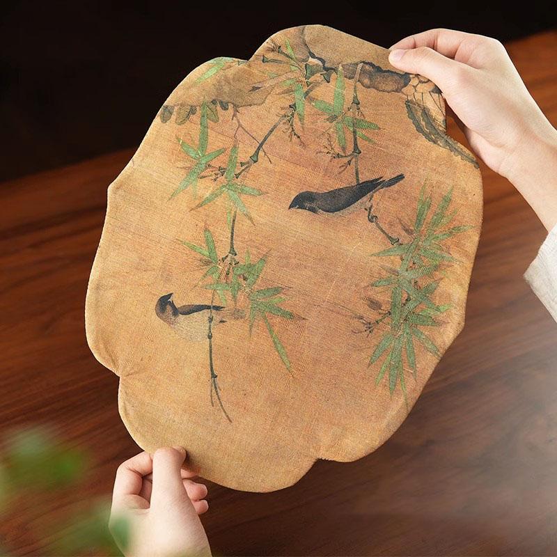 Vintage trockene Teematte, Tischmatte, chinesischer Zen-Stil, handgefertigt, Baumwolle und Leinen, Kunst-Topf-Matte, Tassenmatte, Tee-Tischdecke