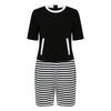 Tuta adattiva da donna per anziani con cerniera posteriore cerniera all'inguine Color Blocking Anti-strappo Tuta intera Bodysuit Alzheimer