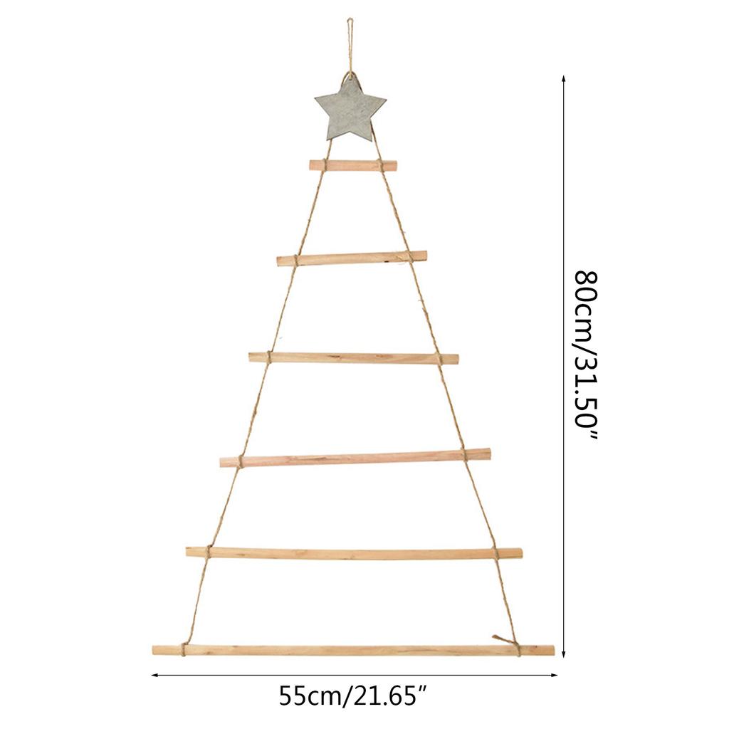 Wood Christmas Tree Ornament with Star Topper DIY Wall Hanging Decoration for Wedding Birthday Baby Shower Decor