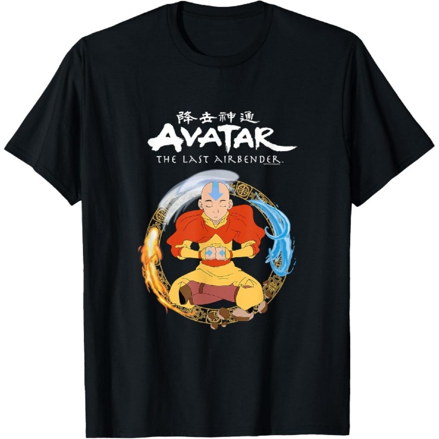 

Avatar Aang Bending Air Earth Fire Water Meditation Pose T-Shirt XXXXXL чорний