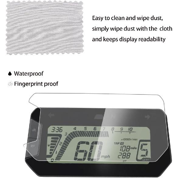 Lot de 2 Films pour Tableau de Bord Écran Protecteur Remplacement pour Honda CRF 300L CRF300L Rally MSX125 Grom 2021-2025 Écran d'Affichage du Cluster Protecteur