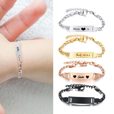 Bracelet Personnalisé au Nom pour Bébé Garçon Fille Chaîne Figaro Bracelet Lisse Maillon Ton Doré Ne S'estompe Pas Bijoux de Sécurité 12cm à 15cm