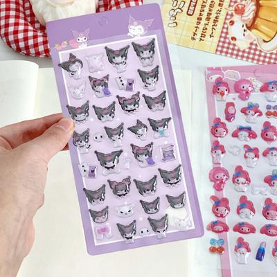 Anime Themed 3D Stickers Cute Puffy PVC Decals for Journal & Phone DIY Japanese Style Cartoon Craft Supplies