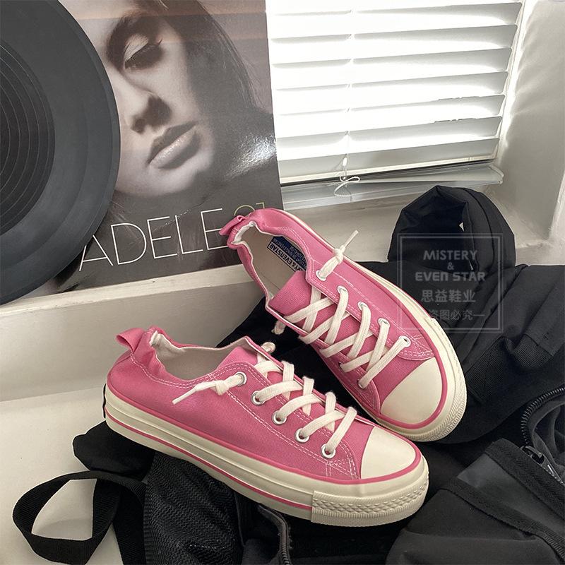 Student one-pedal lazy shoes versatile board shoes retro canvas shoes 116