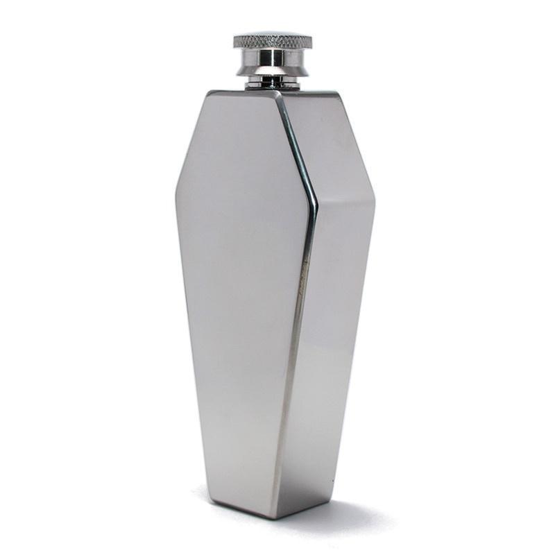 Mini Hip Flask 100ML Personalized Coffin Shape Stainless Steel Portable Flagon Travel Wine Pot Bar Gift Supplies for Men