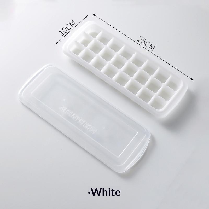 Food Grade Silicone Ice Cube Tray With Lid 24 Compartments Multi Purpose For Cocktails And Baby Food