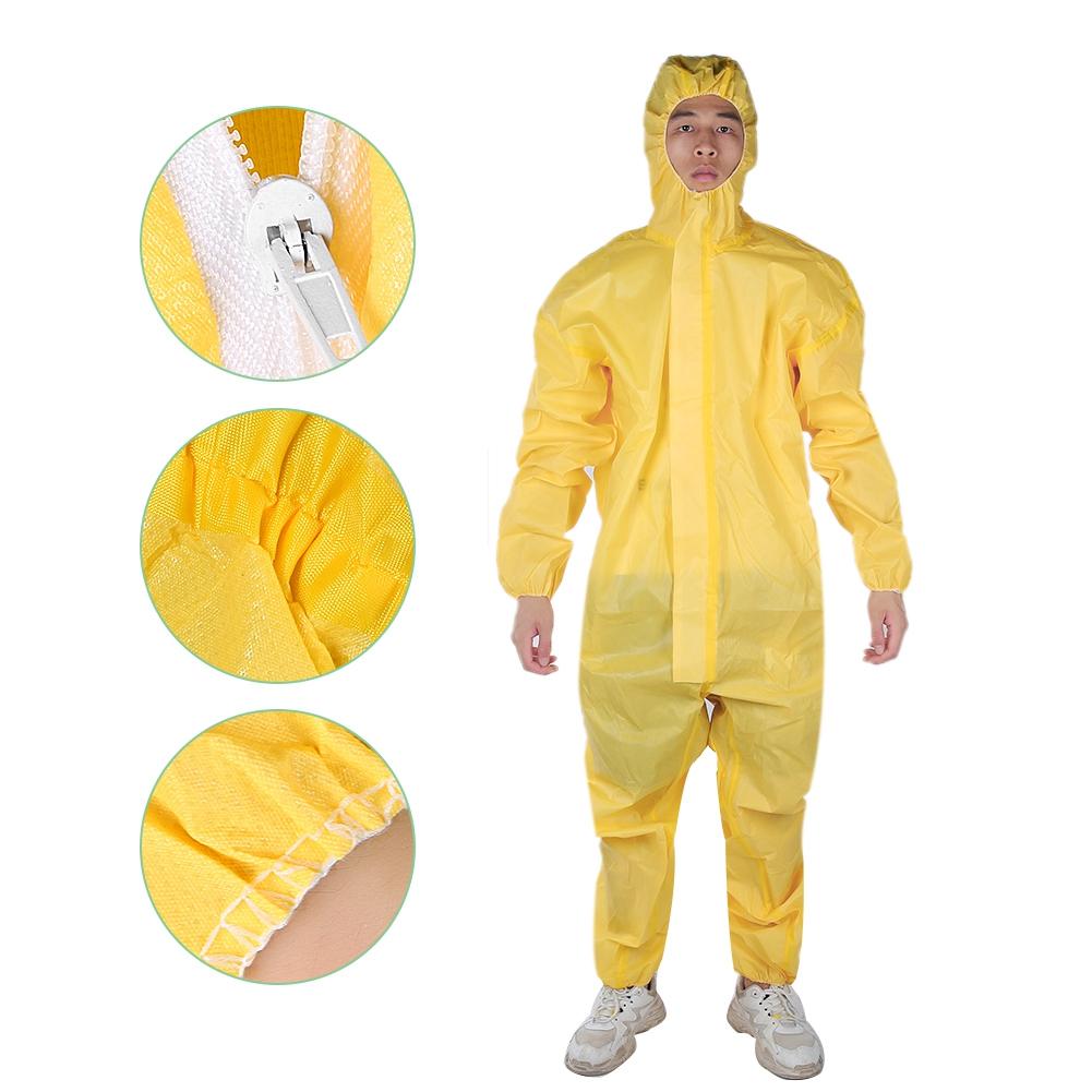 3085T Yellow Protective Coverall Anti Static Chemical Acid Alkali Oil Protection Suit(XXL)
