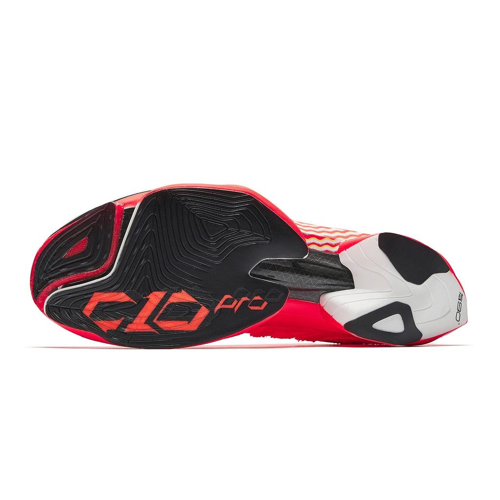 Anta C10 PRO 2 Fabric Low top Carbon Plate Racing Running Shoes Men's Neon Bright Red 112545564R-1
