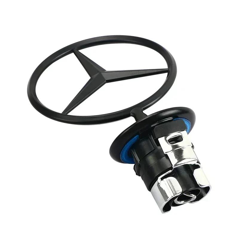 WUGL8 3D Metal Blue Chrome Star Bonnet Hood Logo Emblem Badge For Mercedes Benz W203 W204 W205 W210 W211 W212 W213 W214 W220 W221 W222