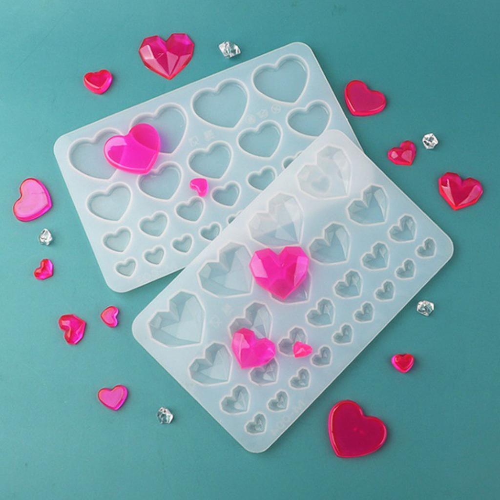 Crystal Epoxy Resin Mold Heart Shaped Earrings Pendants Casting Mold Silicone Mould DIY Crafts Jewelry Making Tools