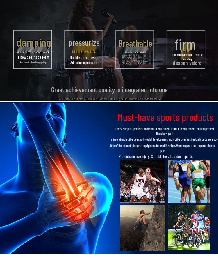 Xukang Unisex Sports Compression Elbow Brace – Breathable Support for Basketball, Tennis, and Badminton