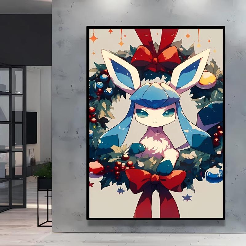 Canvas Wall Art Pokemon Pikachu Poster Prints Cute Cartoon Character Picture Classic Living Room Home Decoration Christmas Gift