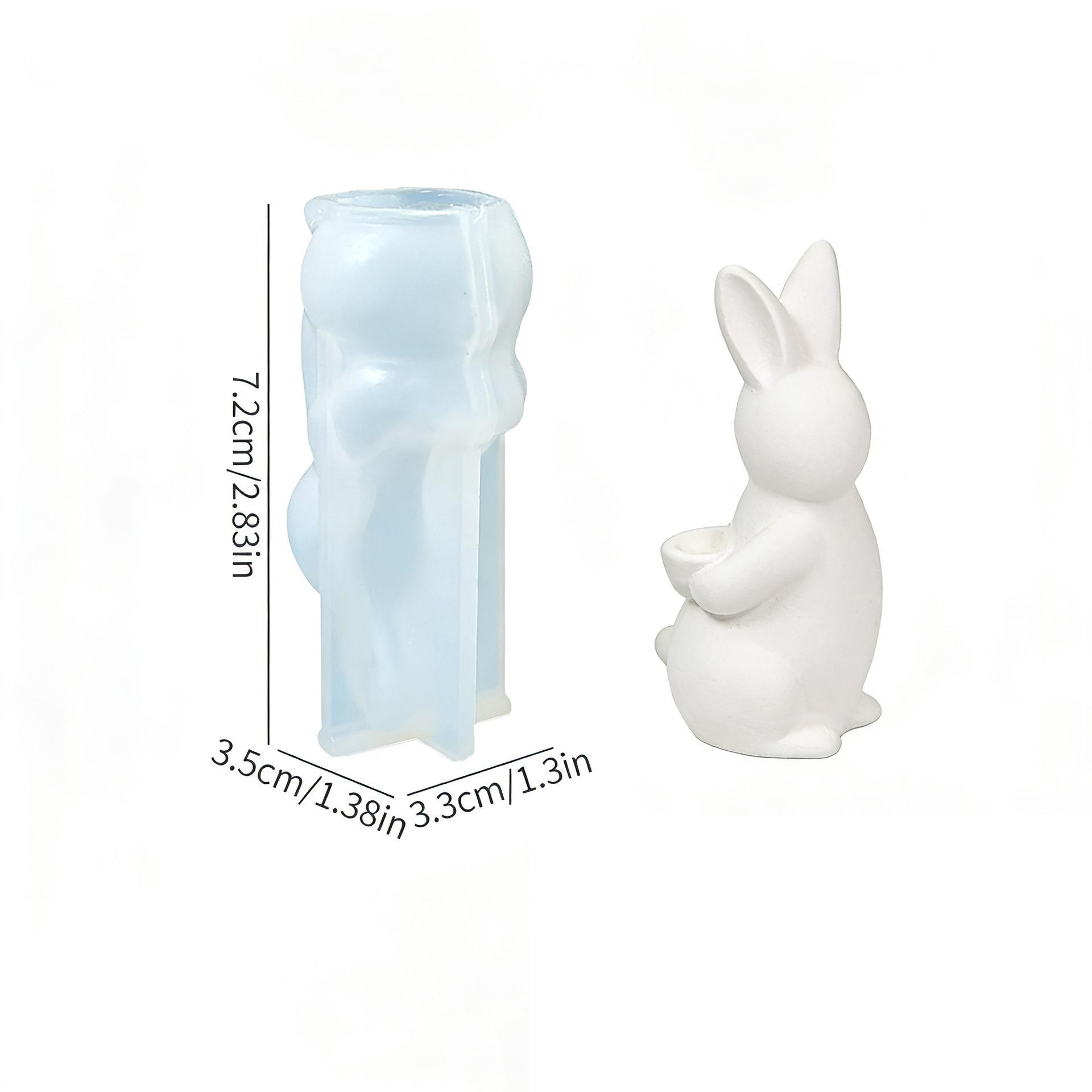 

Ins Rabbit Silicone Mold, DIY Aromatherapy Candle & Plaster Figurine Mold, Minimalist Home Desktop Decor Mold
