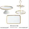 Nordic Ceramic Gold Rim Dessert Display Tray Set