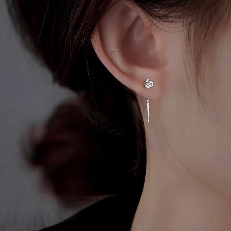 Ruyi Knot Fringe Ear Line Earrings Light Luxury Niche Design Earrings Earrings Women's Simple and Versatile