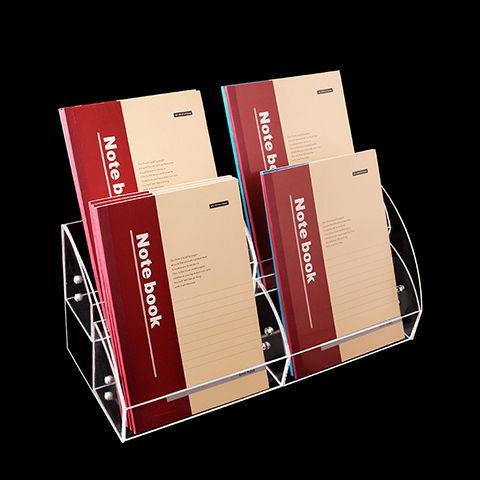 Acrylic Book Display Stand For A5 Ledger Display Rack Ladder Supermarket Stationery Store Book Notebook Display Magazine Holder