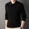 Spring and Autumn Cardigan Men's Lapel Sweater 100 Pure Wool Sweater Bottoming Shirt Dad Top Men's Clothing