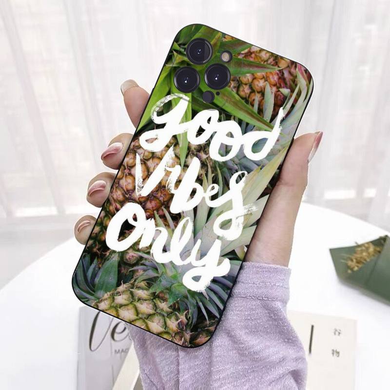 Pineapple Phone Case For iPhone 13 Pro MAX 14 11 12 Mini X XS XR 6 7 8 Plus SE 2020 Soft TPU Cover
