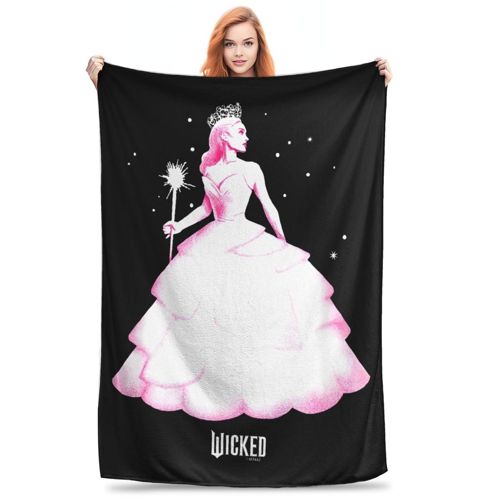 Wicked Glinda Elegant Collage Blankets Good Witch Movie Flannel Throw Blanket Portable Soft Warm Multifunction Plush Thin Quilt
