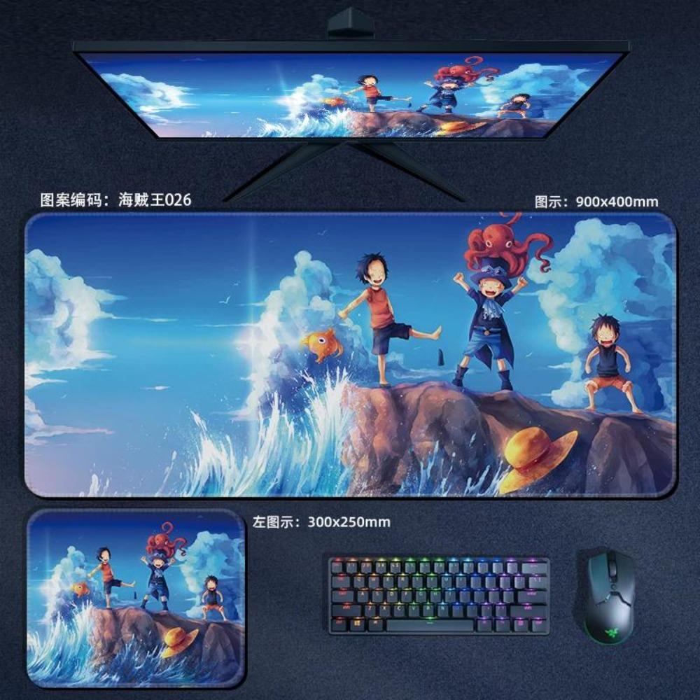 Nautical King Animation Periphery Cute ONE PIECE Leather Mouse Pad Boys Oversized Small E-sports Game Office Computer Keyboard Pad Notebook Table Mat