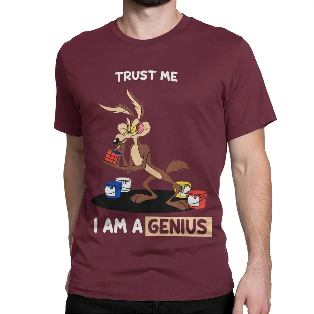

Trust Me I Am A Genius T-Shirts Men Women Wile E Coyote Cartoon Funny 100% Cotton Tees Short Sleeve T Shirt Gift Idea Clothing#Color(2) XXXXXL