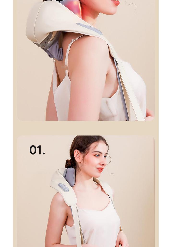Rechargeable Trapezius & Cervical Neck Massager with Kneading & Heat Therapy