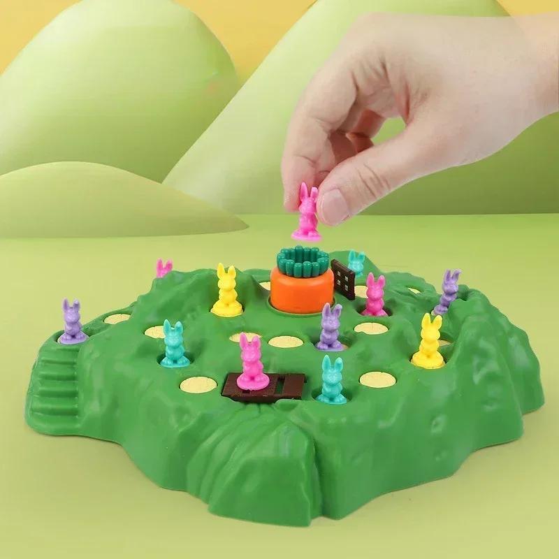Bunny Rabbit Carrot Trap Board Game for Friends Party Challenge Battle Game Interactive Toy Gift for Parent-Child Family Fun