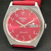 Seiko 5 AUTOMATIC 6309A JAPAN MENS VINTAGE ARABIC RED COLOR DIAL WATCH A701587-5 R206b-a701587