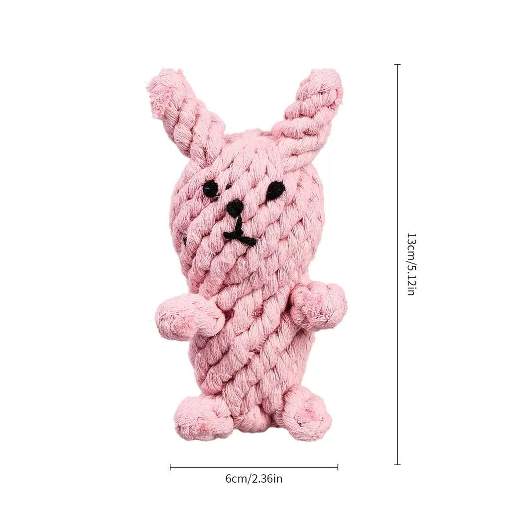 Animal Cotton Rope Knot Dog Toy Hand‑woven Molar Teeth Cleaning Bite‑resistant Chew Toy for Small Medium Dogs