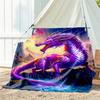 1pc dragon blanket, all season lightweight home office outdoor nap multifunctional blanket